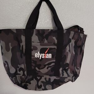 Black and Gray Duffel Bag with Modern Camo Design
